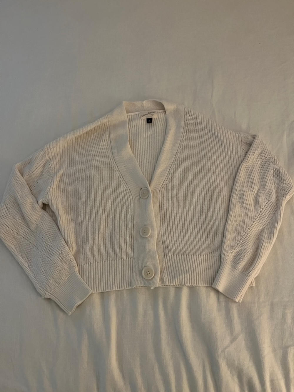 Universal Thread Cropped Button Cardigan - Cream